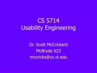 CS 5714 Usability Engineering
