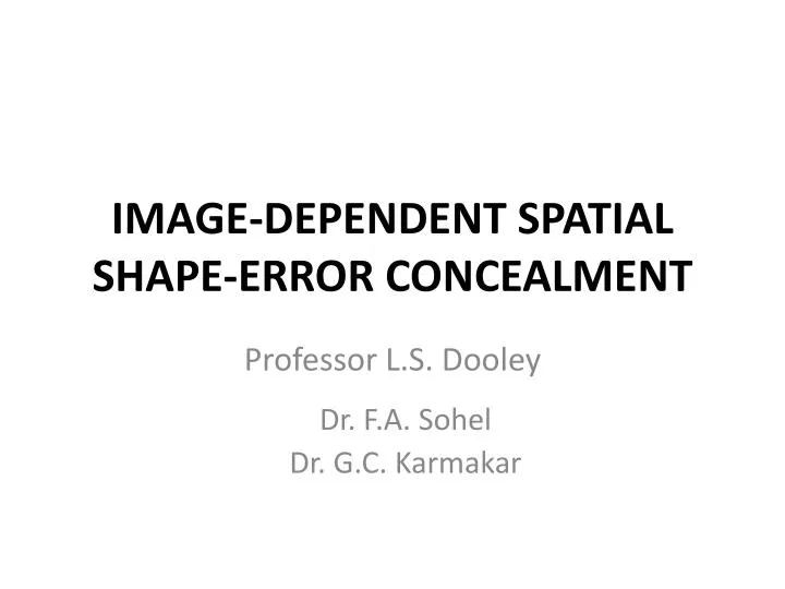 image dependent spatial shape error concealment