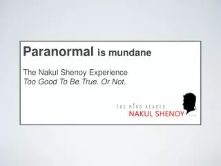 Paranormal is mundane