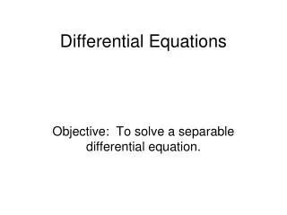 Differential Equations