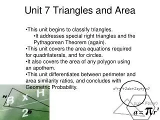 Unit 7 Triangles and Area