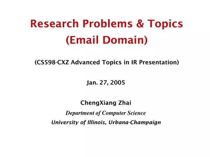 research problems topics email domain