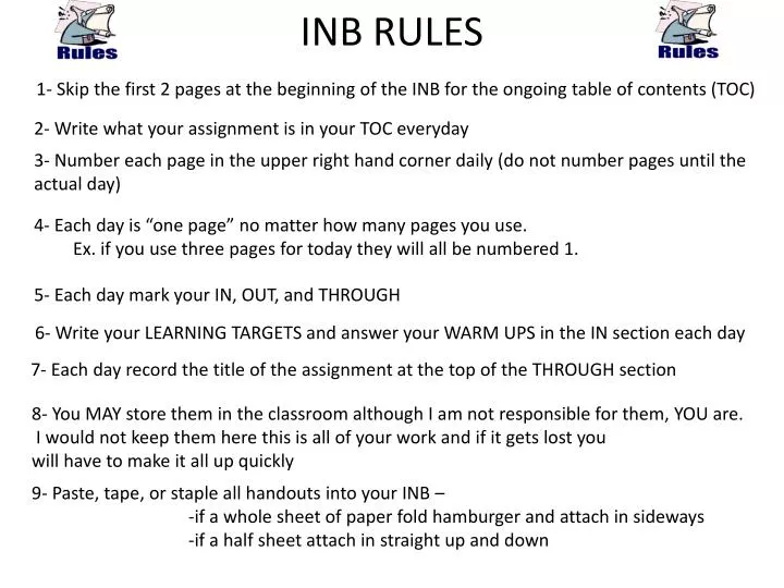 inb rules