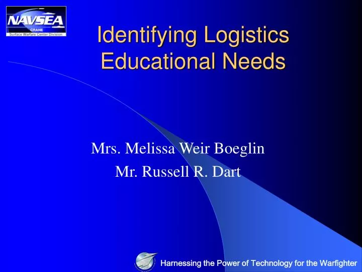identifying logistics educational needs