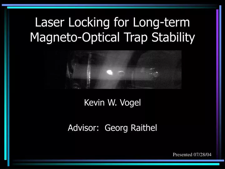 laser locking for long term magneto optical trap stability