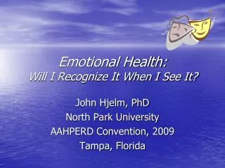 Emotional Health: Will I Recognize It When I See It?