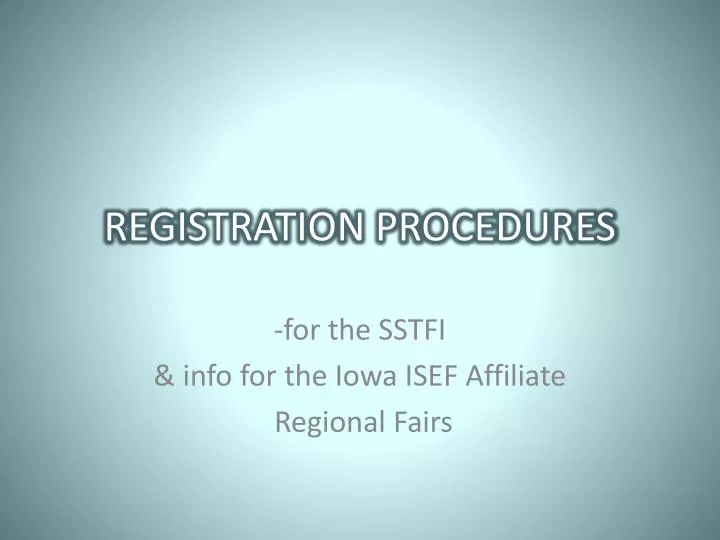 registration procedures