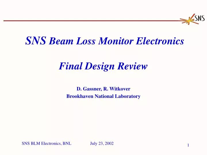 sns beam loss monitor electronics final design review