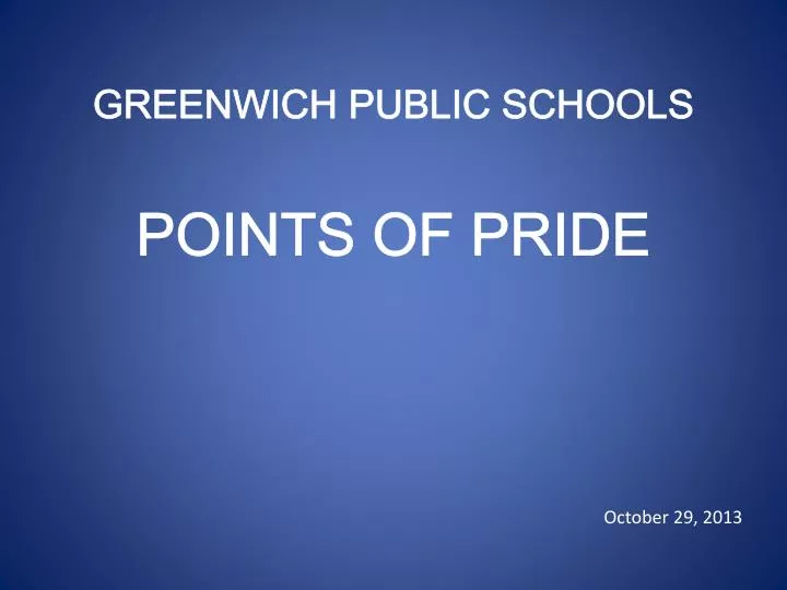 greenwich public schools points of pride