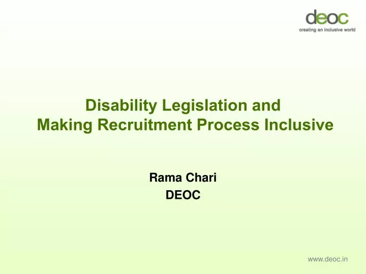 disability legislation and making recruitment process inclusive