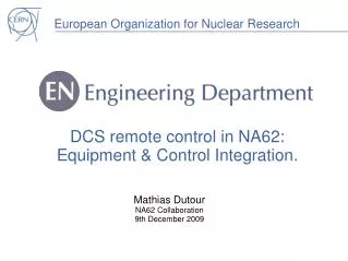 DCS remote control in NA62: Equipment &amp; Control Integration.