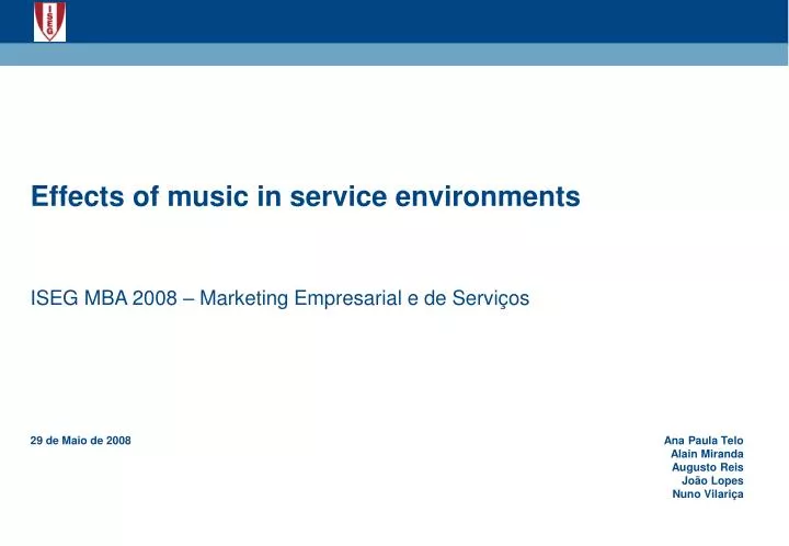 effects of music in service environments