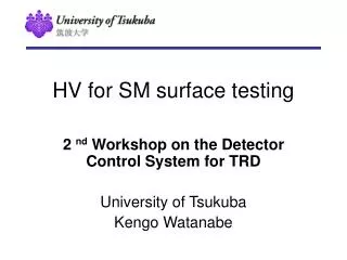 HV for SM surface testing