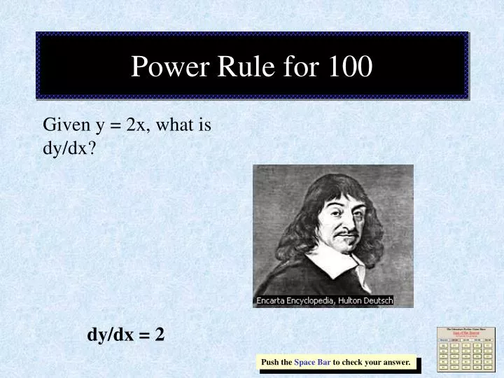 power rule for 100