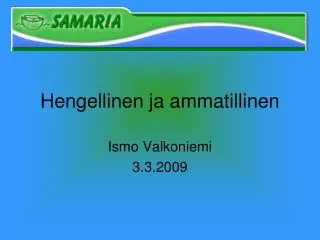 Hengellinen ja ammatillinen