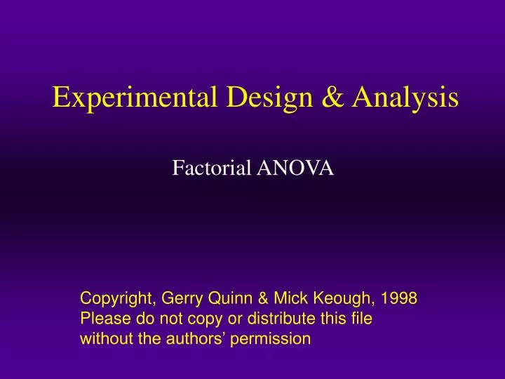 experimental design analysis