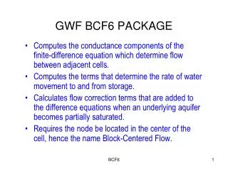 GWF BCF6 PACKAGE