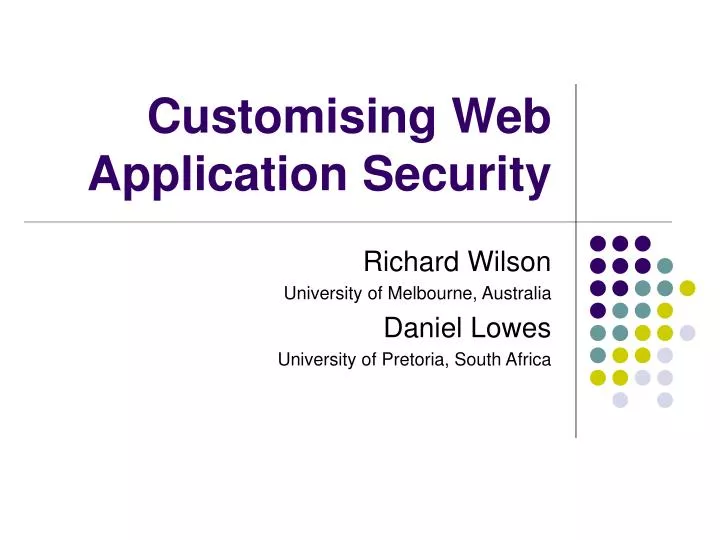 customising web application security
