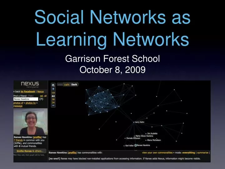 social networks as learning networks