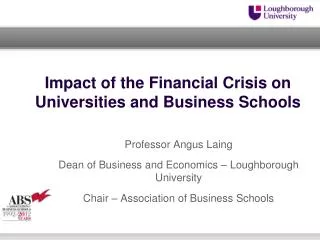 Impact of the Financial Crisis on Universities and Business Schools