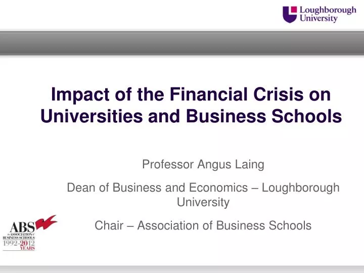 impact of the financial crisis on universities and business schools
