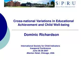 Cross-national Variations in Educational Achievement and Child Well-being