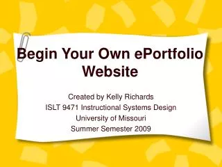 begin your own eportfolio website