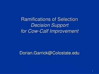 Ramifications of Selection Decision Support for Cow-Calf Improvement