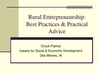 Rural Entrepreneurship: Best Practices &amp; Practical Advice