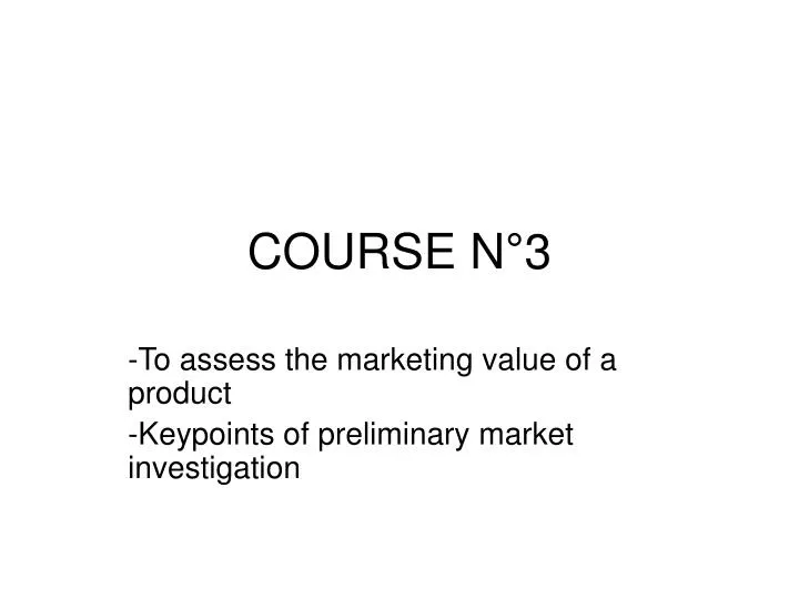 course n 3