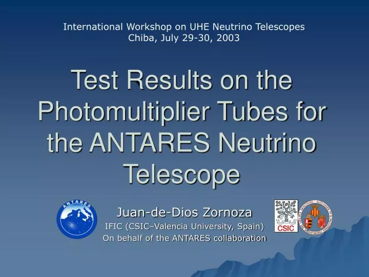 test results on the photomultiplier tubes for the antares neutrino telescope