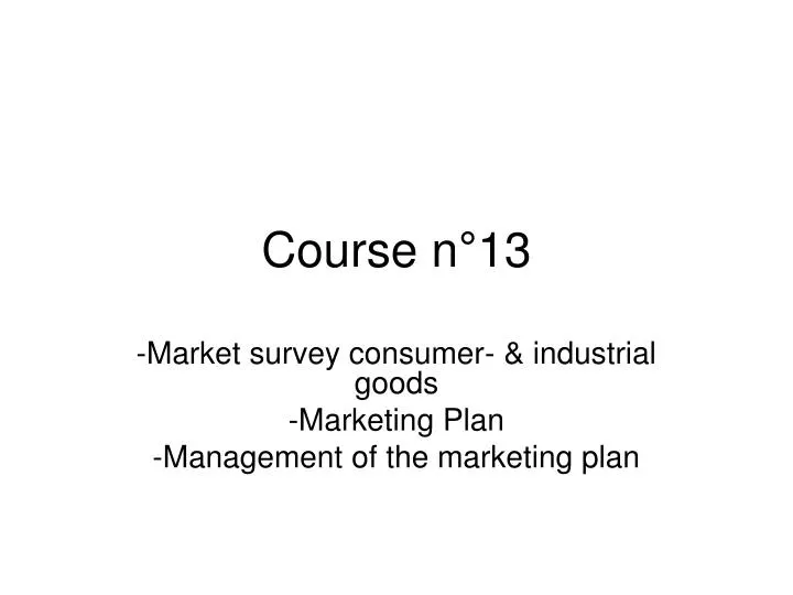 course n 13