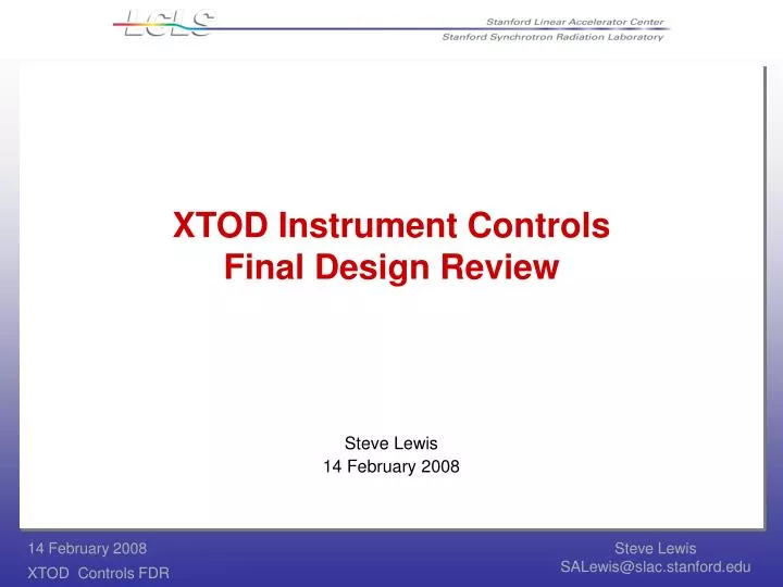 xtod instrument controls final design review