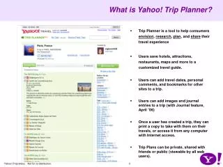 What is Yahoo! Trip Planner?