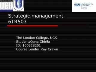 Strategic management 6TR503
