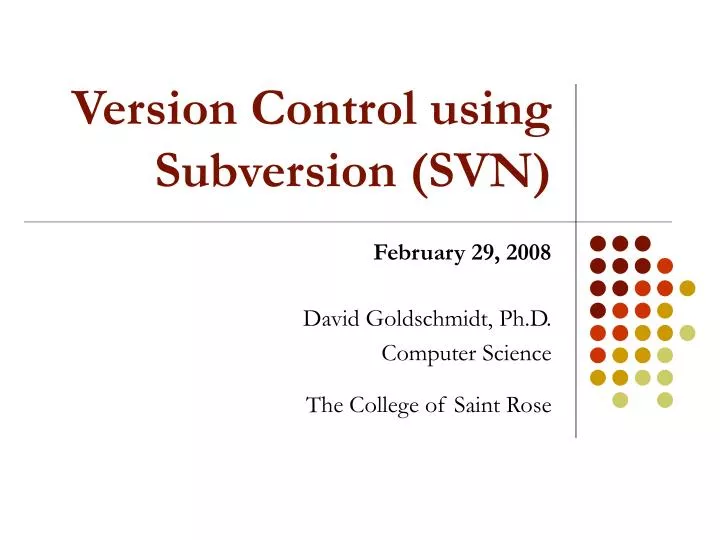 version control using subversion svn