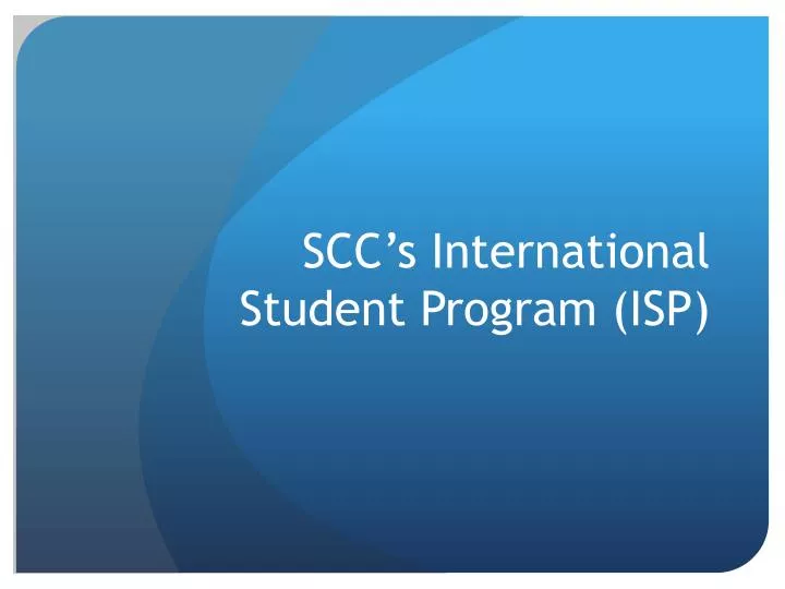 scc s international student program isp