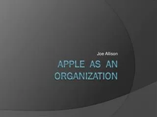 Apple as an organization
