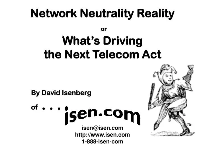 network neutrality reality or what s driving the next telecom act