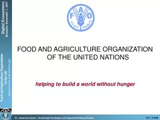 World Food Summit 1996 Reducing Hunger and Poverty in the World by 50% in 2015
