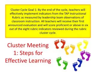 Cluster Meeting 1: Steps for Effective Learning