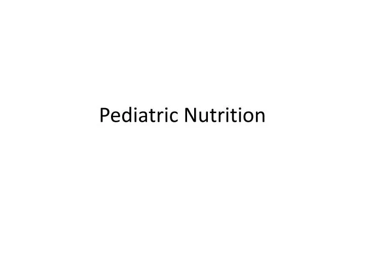 pediatric nutrition