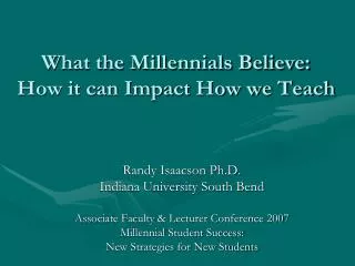 What the Millennials Believe: How it can Impact How we Teach