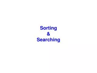 sorting searching