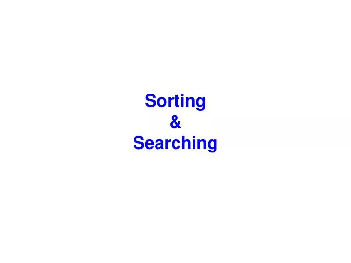 sorting searching