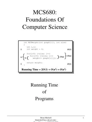 MCS680: Foundations Of Computer Science
