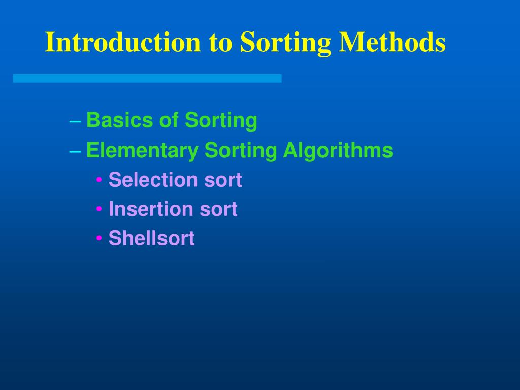 PPT - Introduction to Sorting Methods PowerPoint Presentation, free ...