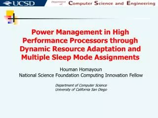 Houman Homayoun National Science Foundation Computing Innovation Fellow