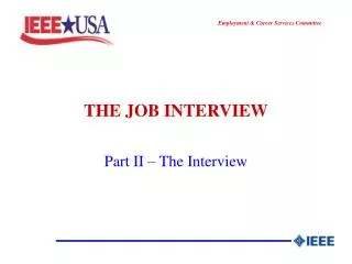 THE JOB INTERVIEW