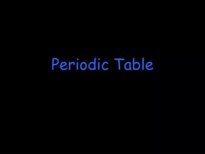 periodic table